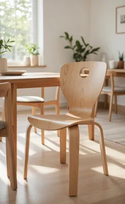 Produktbild von Moderner Kinderstuhl aus Holz in Beige – Perfekt für jedes Kinderzimmer
