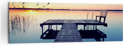 Produktbild von Bild auf Leinwand - Leinwandbild - See Brücke - 160x50cm - Wand Bild - Wanddeko - Wandbilder - Leinwanddruck - Bilder - Kunstdruck - Wanddekoration - Leinwand bilder - Wandkunst - AB160x50-3698
