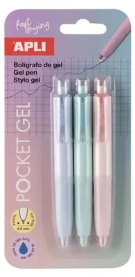 Obrázok produktu pre Gélové pero, mini, 0,5 mm, stláčací mechanizmus, APLI "Pocket Gel", mix pastelových farieb