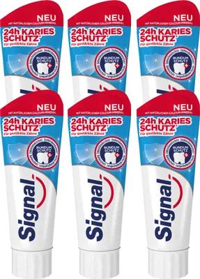 Zdjęcie produktu dla Pasta do zębów Signal 24h ochrona przed próchnicą dla wzmocnionych zębów 75ml opakowanie 6 sztuk