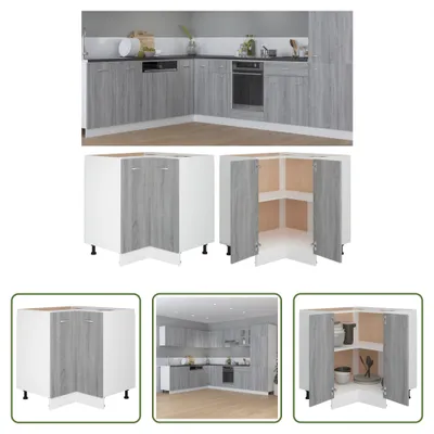Obrázek produktu pro The Living Store Kuchyňská linka Grey Sonoma 75,5x75,5x81,5 cm Materiál na bázi dřeva