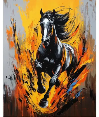 Malen nach Zahlen für Erwachsene, Pferde, 40x50 cm, Acryl auf Leinwand