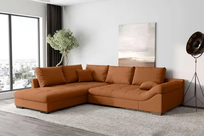 Produktbild von 99rooms Terra Ecksofa Strukturstoff NEVE Rostfarben Links ohne Schlaffunktion