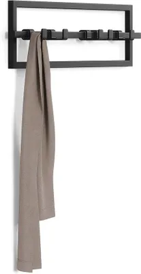 Produktbild von Famanu Wandgarderobe mit 5 Haken aus Stahl - Schwarz
