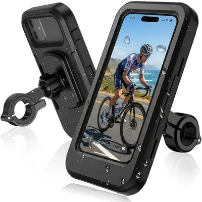 Image de Support Téléphone Vélo Trottinette Universel, Etanche Anti-Chute Rotatif 360° Ajustable