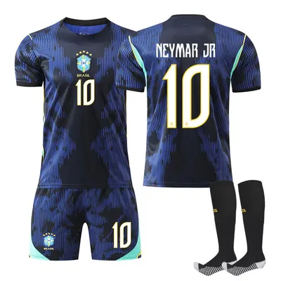 Zdjęcie produktu dla #10 NEYMAR JR Koszulka piłkarska reprezentacji Brazylii na wyjazdowy mecz Mistrzostw Świata 2026 dla dzieci i dorosłych ROZMIAR:M