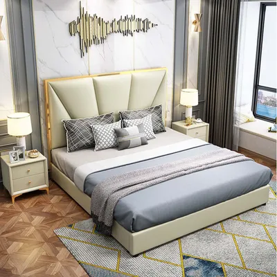 Obrázok produktu pre Posteľ Drevené postele hotelové manželské postele Klasický rám postele Vidiecky dom 180x200