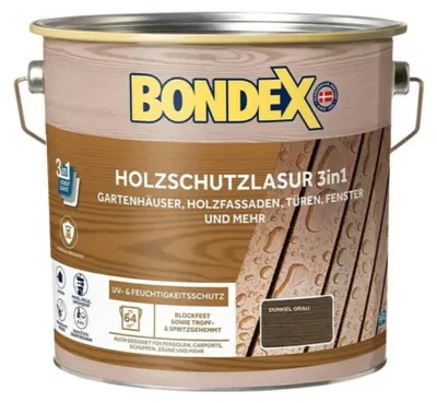 Produktbild von Bondex Holzschutzlasur 3in1 4 L dunkelgrau