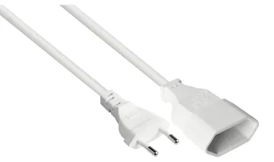 Obrázek produktu pro Prodlužovací kabel typu C s eurozástrčkou, bílý, 0,75 mm², 5 m