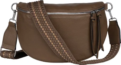 Produktbild von Bauchtasche (TTL-185) Umhängetasche Crossbody-Bag Hüfttasche Kunstleder Italy-Design MUD COLOR