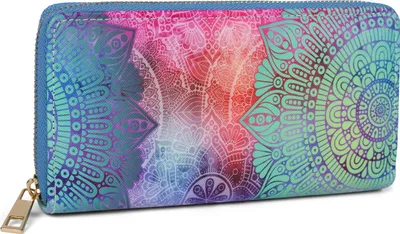 Produktbild von styleBREAKER Damen Geldbörse mit Paisley Ornament Muster, Mandala Stil, Reißverschluss, Portemonnaie 02040145