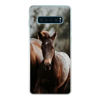 Produktbild von MuchoWow® Handyhülle Schutzhülle Hülle für Samsung Galaxy S10 Lite Pferde - Wald - Berge Silikon Softcase Handy Hülle - Schutz