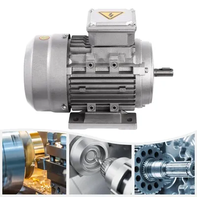 Produktbild von Elektrischer Drehstrom-Asynchronmotor - 750 W - 14-mm-Welle - 380 V - Dreiphasig - Kupferwicklung - 10 U/min