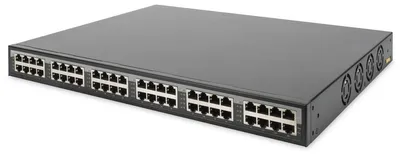 Produktbild von Digitus 24-Port 10G Ethernet PoE+ Injektor, 802.3at, 370 W, Gigabit Ethernet (10/100/1000), Vollduplex, Power over Ethernet (PoE), Rack-Einbau, 1U