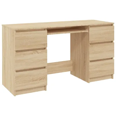 Image de vidaXL Bureau Chêne Sonoma 140x50x77 cm Bois composite - Bureaux