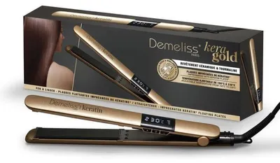 Zdjęcie produktu dla Prostownica do włosów - SAINT ALGUE - Demeliss Kera Gold - Cienkie płytki 25 mm