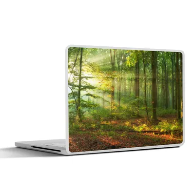 Produktbild von MuchoWow® Laptop Aufkleber Sticker Cover Sonne - Wald - Bäume - Natur - Herbst 31x22.5 cm - Laptop-Deko