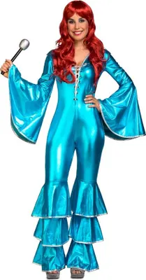 Produktbild von Mom Disco-kostüm Für Damen Blau M-L Blau M-L