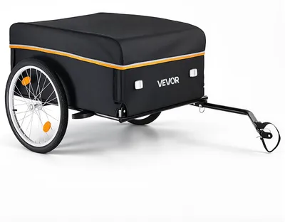 Produktbild von VEVOR Fahrradanhänger Lastenanhänger Faltbarer Transportanhänger 59 kg, Kohlenstoffstahl & 600D Oxford, Mit Regenschutz Deichsel & 4 Reflektoren, Für 22-28 Zoll Räder, Fahrradwagen für Transport