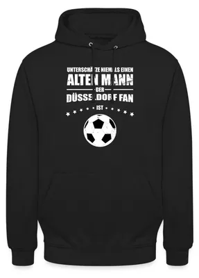 Produktbild von Spreadshirt Alter Mann Düsseldorf Fußball Fan Uni Hoodie, S, Schwarz