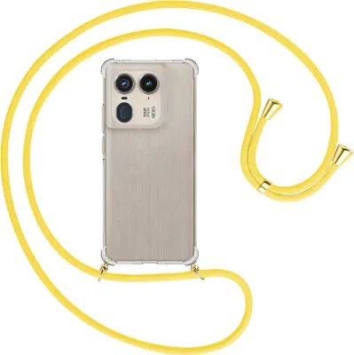 Produktbild von Handykette Backcover-Schutzhülle mit Band (Metall goldfarben) für Motorola Edge 50 Ultra 5G - gelb