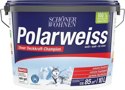 Produktbild von Schöner Wohnen Polarweiss 10 Ltr. weiss extreme Deckkraft Innendispersionsfarbe