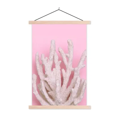 Produktbild von MuchoWow® Textilposter Koralle - Rosa - Sommer 60x90 cm mit holzfarbenen Rahmen - Textil