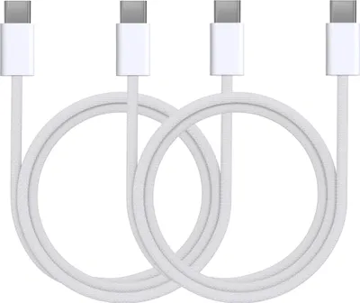 Produktbild von Kabel USB-C USB-C für iPhone 16 / 16 PLUS / 16 PRO / 16 PRO MAX [2 Stück] Geflochtenes Nylon Weiß 1m Phonillico®