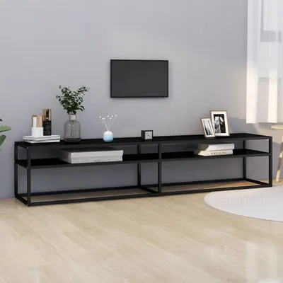Immagine prodotto di Maison Exclusive - Mobile TV nero 200x40x40,5 cm in vetro temperato