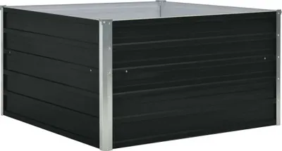 Image de vidaXL Lit surélevé 100×100×45 cm Acier galvanisé anthracite