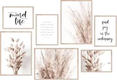 Produktbild von Hyggelig Home Premium Poster Set - 7 passende Bilder OHNE RAHMEN im stilvollen Set - 3 x DIN A3 + 4 x DIN A4 - Set Boho