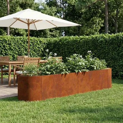 Immagine prodotto di Maison Exclusive - Aiuola rialzata per giardino, acciaio resistente alle intemperie, 220 x 40 x 40 cm, acciaio
