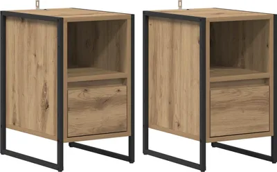 Zdjęcie produktu dla Stolik nocny 2 szt. Dąb rzemieślniczy 39,5 x 30 x 50 cm