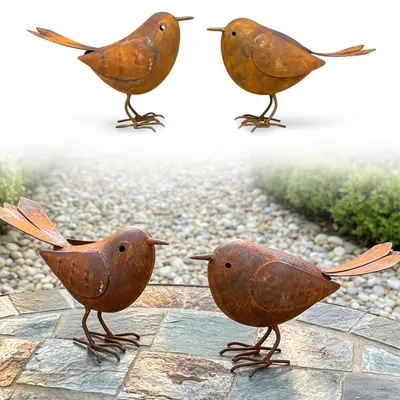 Imagen del producto de Omgoods - 2 varillas decorativas para jardín con motivos de pájaros