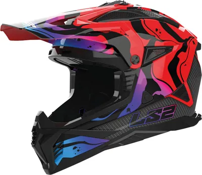 Produktbild von LS2 MX708 Fast II Wash Motocross Helm, schwarz/rot/blau, XL (61/62)
