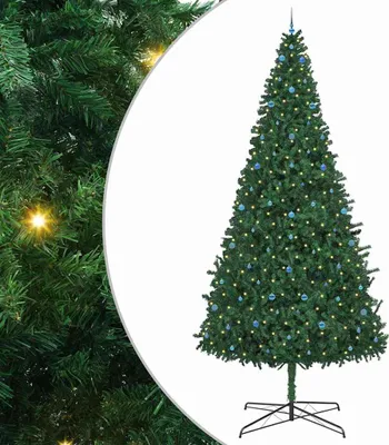 Produktbild von vidaXL Weihnachtsbaum mit dekorativen Lichterketten Grün 400 cm PVC