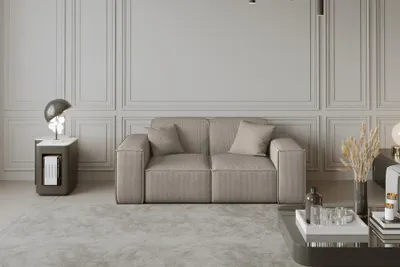 Productafbeelding van Bank Designersofa CELES, 2-zits, bekleed met stof Scala in de kleur beige