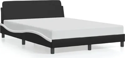 Immagine prodotto di Giroletto con testiera bianco e nero 140x190 cm in ecopelle