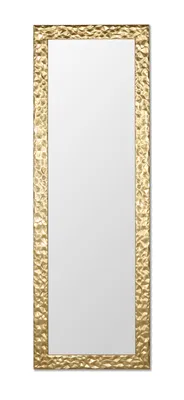 Obrázek produktu pro MO.WA Moderní nástěnné zrcadlo 46 x 141 cm s ozdobným rámem, dřevěné zrcadlo, zlatý povrch, vyrobeno v Itálii. Celoplošné zrcadlo, zrcadlo do předsíně