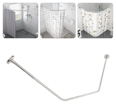 Obrázek produktu pro Elzusha - Teleskopická rohová tyč na závěs sprchového koutu, nerezová ocel, rozsah 45-75 cm
