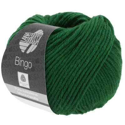 A ball of green yarn with a label.