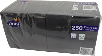 Immagine prodotto di Duni 250 Tovaglioli di cellulosa neri 33cm x 33cm