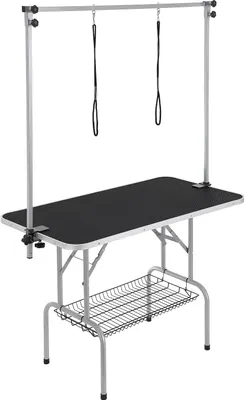 Immagine prodotto di Tavolo da toelettatura 1300x617x1818mm Tavolo da tosatura Acciaio inox Tavolo da toelettatura per cani Capacità di carico 150kg Tavolo da parrucchiere per cani Pieghevole Tavolo da toelettatura per animali domestici 1137,9x609,6mm Da tavolo Ideale per il bagno Rifilatura Asciugatura Spazzolatura