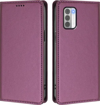 Image de Etui en cuir pour Nokia G42 /Nokia G310, étui magnétique en cuirPolyuréthaneavec support Violet