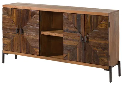 Immagine prodotto di MASSIVMOEBEL24 | Credenza in legno riciclato 174x93x40 laccato naturale LYON #110