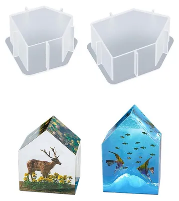 Produktbild von Silikonformen Epoxidharz 2 Größen Haus für Schmuck & Deko