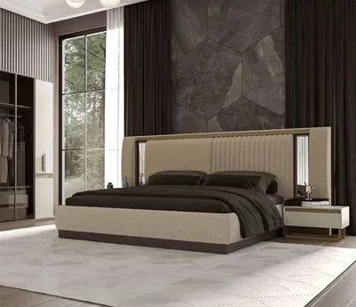 Produktbild von Stilvolles Schlafzimmer-Set: Bett mit bequemen Nachttischen