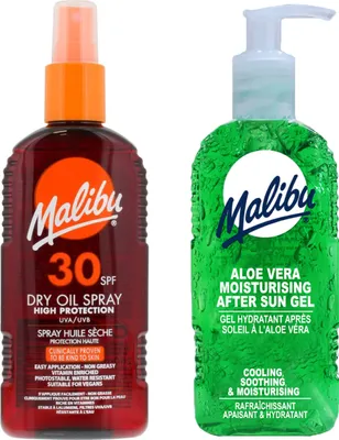 Zdjęcie produktu dla Malibu SPF30 Olejek Brązujący 200ml + Aloe Żel Po Opalaniu 200ml