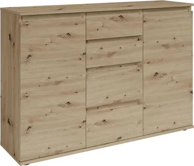 Produktbild von Kommode - 119 x 84 cm - 2 Türen - 4 Schubladen - Artisan Eiche Nachbildung