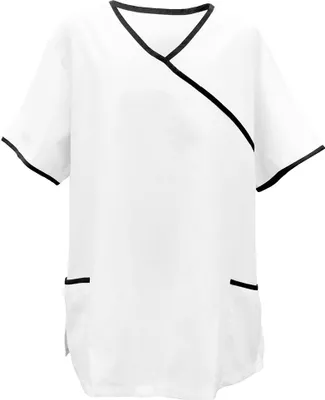 Produktbild von Schlupfkasack weiß mit Paspel schwarz Gr. 2XL : 2XL : schwarz : 50% Baumwolle 50% Polyester 175 g/m²